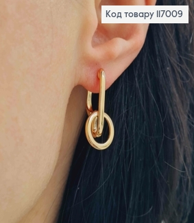 Серьги, необычные, с кольцом, 2,5см, англ. Xuping 18K 117009 фото