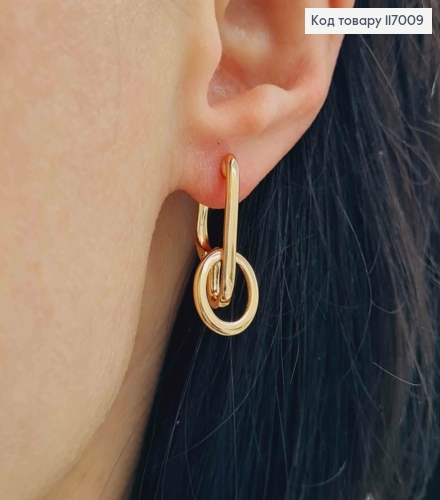 Серьги, необычные, с кольцом, 2,5см, англ. Xuping 18K 117009 фото 1