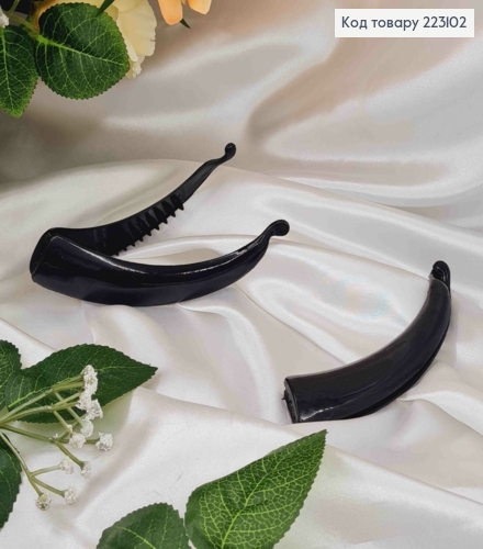 Заколка банан, глянцевая черная, 12см 223102 фото 1