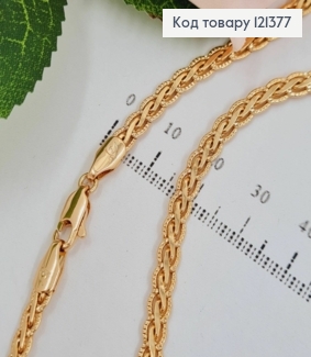 Цепочка плетения косичка, длина 60см, ширина 4мм, Xuping 18K 121377 фото