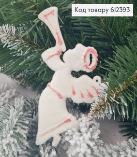Новорічна фігура Бархат Янгол з дудкою, 11,5*7см, Україна 612393 фото