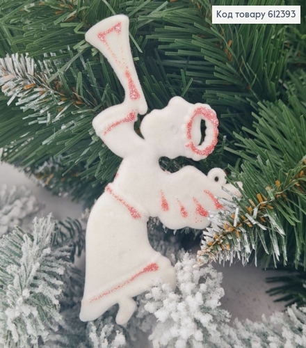 Новогодняя фигура Бархат Ангел с дудкой, 11,5*7см, Украина 612393 фото 1