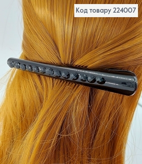 Заколка стрела металл с черными камнями 13 см 224007 фото