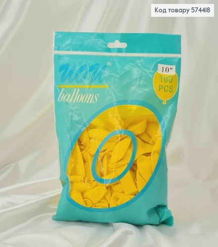 Воздушные шары латексные, ЖЕЛТЫЕ, 10'' UOU, 100шт/уп 574418 фото 1