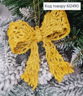 Новогодняя фигура Блеск Бант ЗОЛОТО НЕОН, 10*10см, Украина 612490 фото