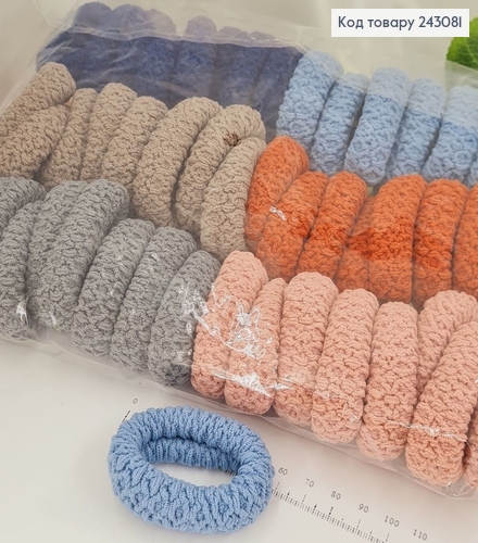 Резинка (50шт)туга  с визерунком 5см пастельная в асорт 243081 фото 1