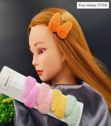 Заколка Тік-так Пушок кольорова 6см, 10шт/уп 272341 фото 1