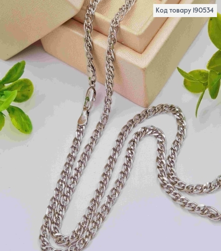 Цепочка родованная плетение НОНА, ширина 3,5мм, длина 60см, Xuping 190534 фото 1