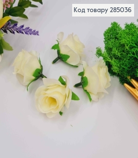 Искусственное приложение Роза цвета АИВОРИ, 4,5*3,5см 285036 фото