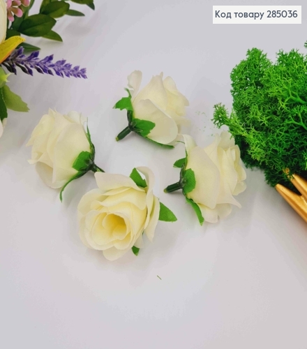 Искусственное приложение Роза цвета АИВОРИ, 4,5*3,5см 285036 фото 1