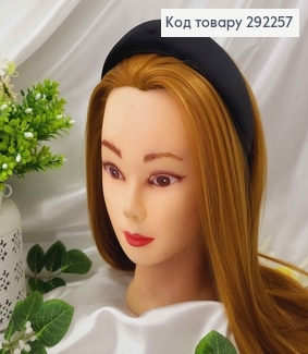 Обруч пластик, мягкий велюр, ЧЕРНЫЙ, шир.4см. 292257 фото