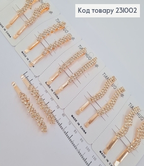 Заколка невидимка металл 2 шт / уп. с камнями 6 см 231002 фото