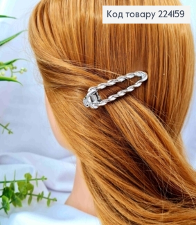 Заколка стріла метал, "Овальна" (кручена), 6см, Срібного кольору 224159 фото