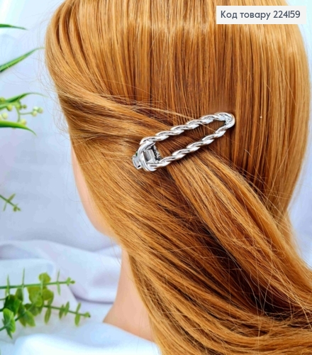 Заколка стрела металл, "Овальная" (крученая), 6см, Серебряного цвета 224159 фото 1