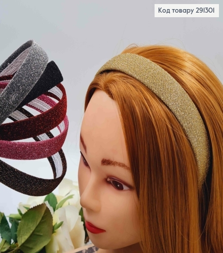 Обруч пластик  в блестках, 2,5см, без зубчиков, в ассортименте 291301 фото 1